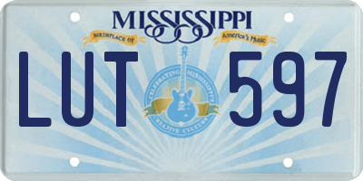 MS license plate LUT597