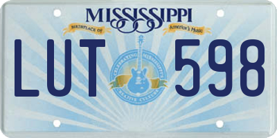 MS license plate LUT598