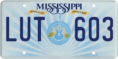 MS license plate LUT603