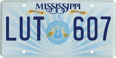 MS license plate LUT607