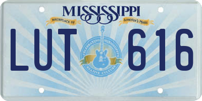 MS license plate LUT616