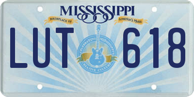 MS license plate LUT618