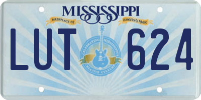 MS license plate LUT624