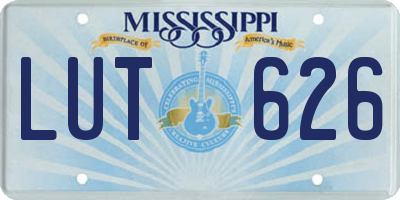 MS license plate LUT626