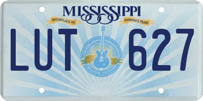 MS license plate LUT627