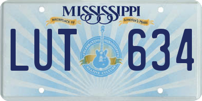 MS license plate LUT634