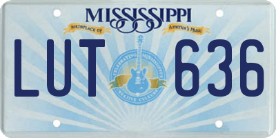 MS license plate LUT636