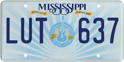 MS license plate LUT637