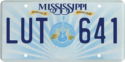MS license plate LUT641