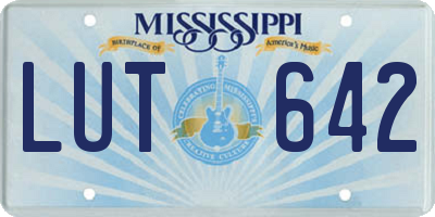 MS license plate LUT642