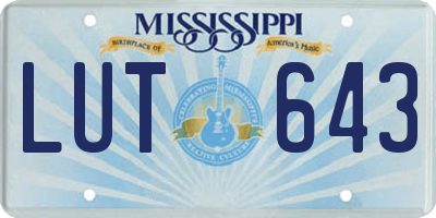 MS license plate LUT643