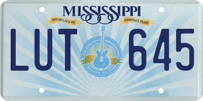 MS license plate LUT645