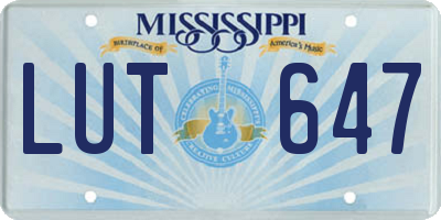 MS license plate LUT647