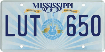 MS license plate LUT650