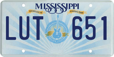 MS license plate LUT651