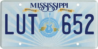 MS license plate LUT652