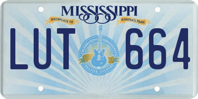 MS license plate LUT664