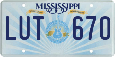MS license plate LUT670