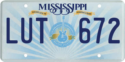 MS license plate LUT672