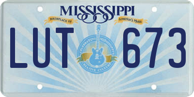 MS license plate LUT673