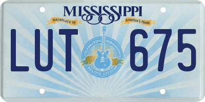 MS license plate LUT675