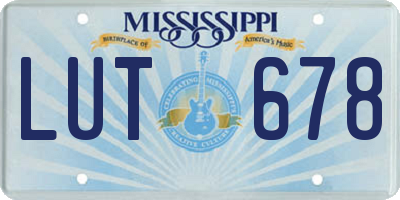 MS license plate LUT678