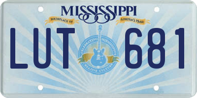 MS license plate LUT681