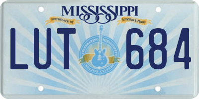 MS license plate LUT684