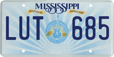 MS license plate LUT685