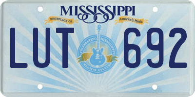 MS license plate LUT692