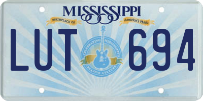 MS license plate LUT694