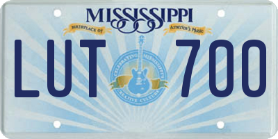 MS license plate LUT700