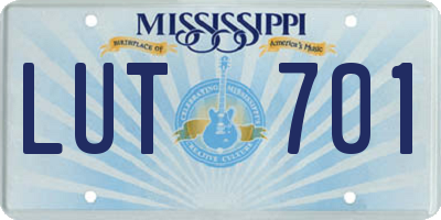 MS license plate LUT701
