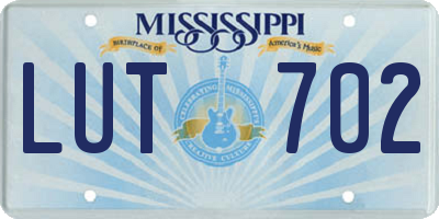 MS license plate LUT702