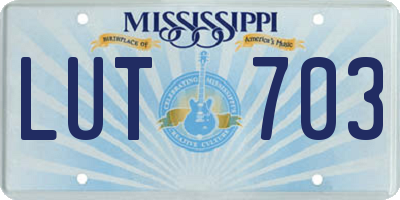 MS license plate LUT703