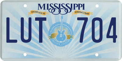 MS license plate LUT704
