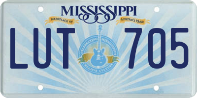 MS license plate LUT705