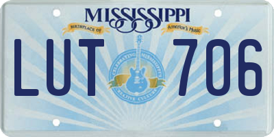 MS license plate LUT706