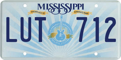 MS license plate LUT712