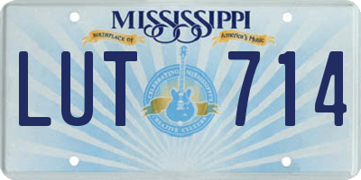 MS license plate LUT714