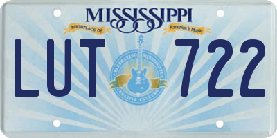 MS license plate LUT722