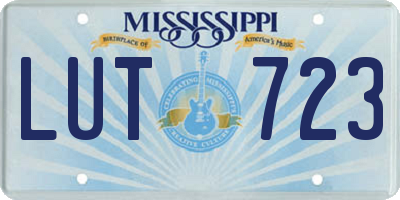 MS license plate LUT723