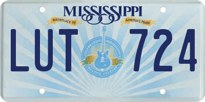 MS license plate LUT724