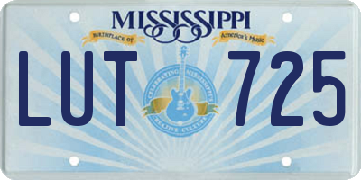 MS license plate LUT725