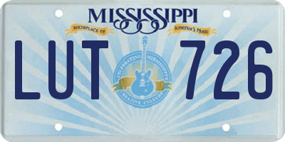 MS license plate LUT726