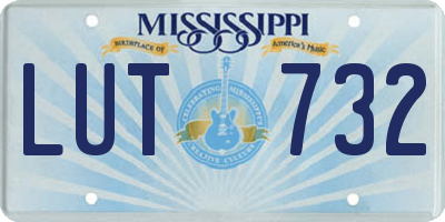 MS license plate LUT732
