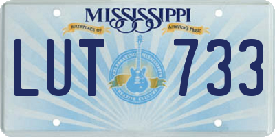 MS license plate LUT733