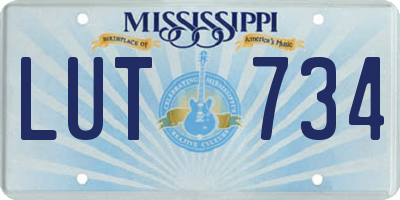 MS license plate LUT734