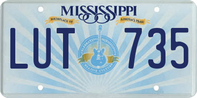 MS license plate LUT735