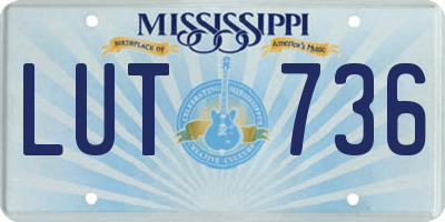 MS license plate LUT736